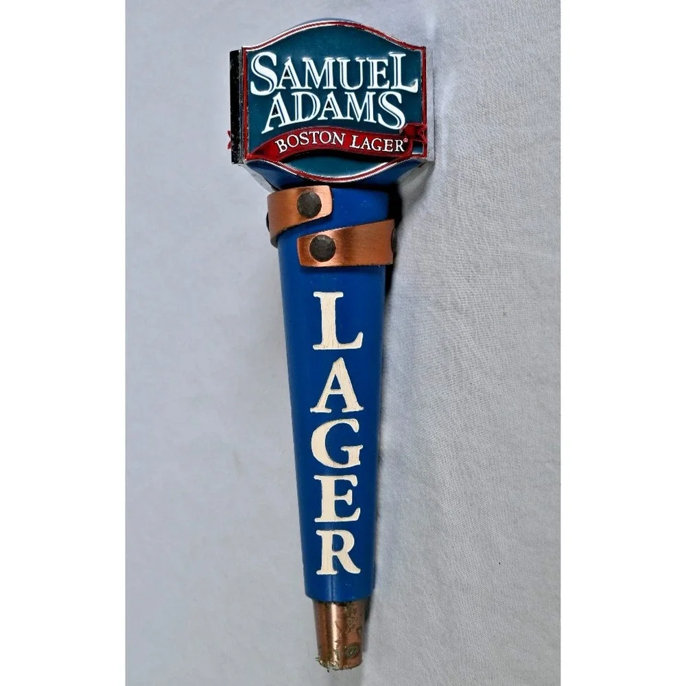 Samuel Adams Boston Lager Beer Tap Handle Blue Copper Accent 9-1/2